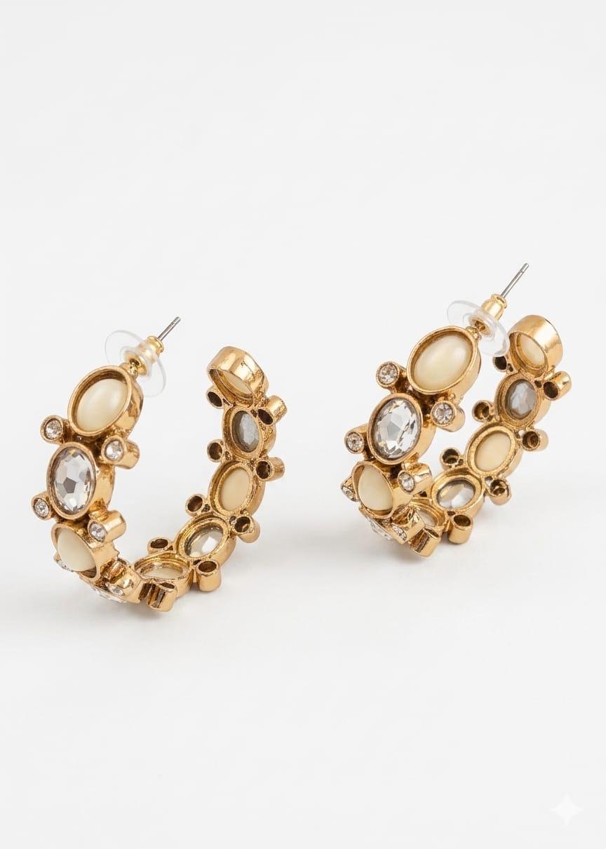 Celestial Halo Gem Hoops