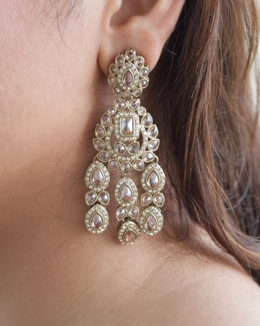 Zara Champagne Statement Earrings