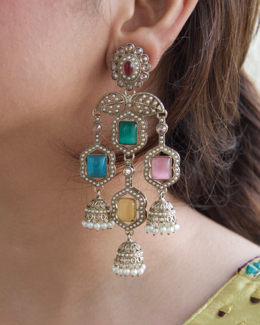 Aisha Multicolor Jhumki Earrings