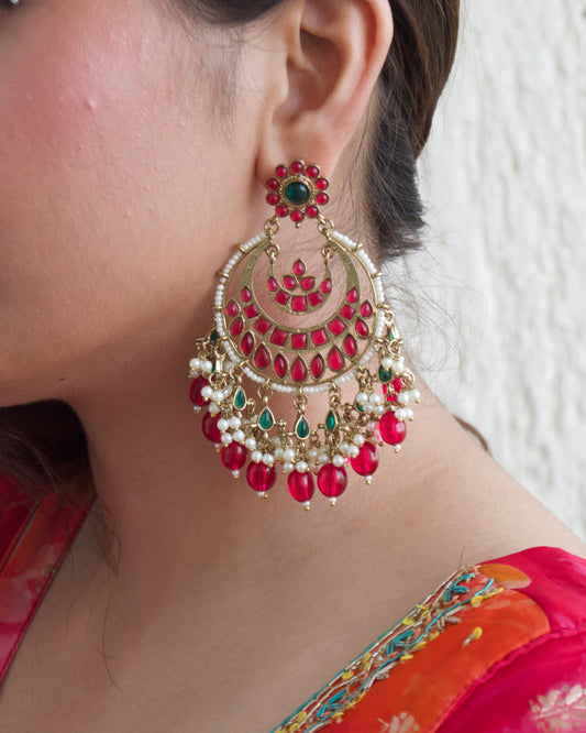 Ruby Royale Chandbali Earrings