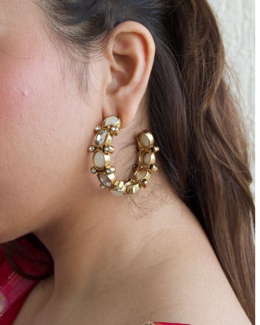 Celestial Halo Gem Hoops
