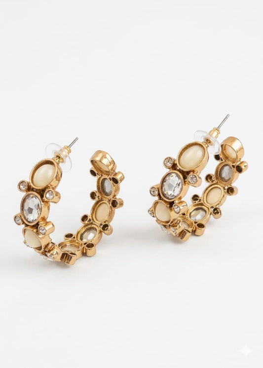 Celestial Halo Gem Hoops