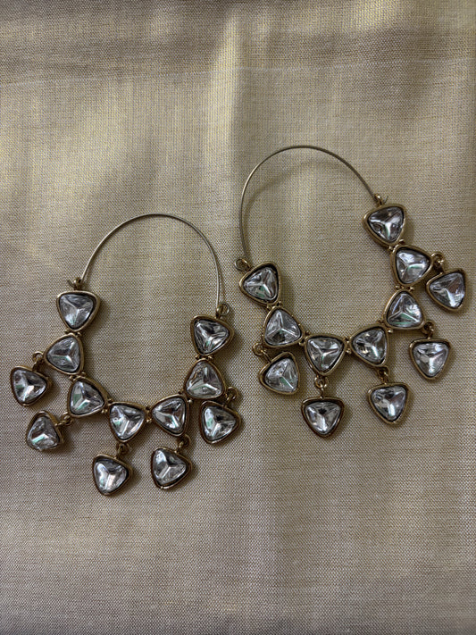 Traya Crystal Hoops