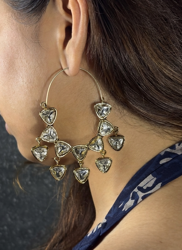 Traya Crystal Hoops