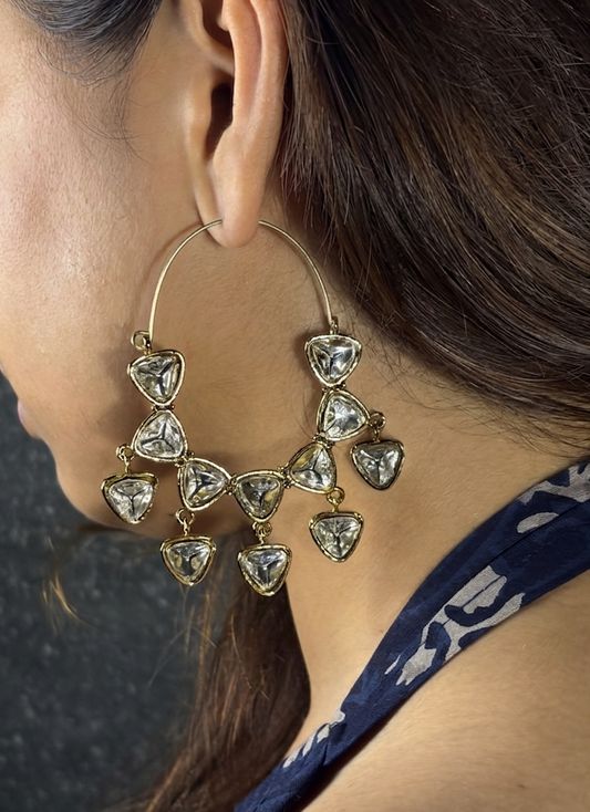 Traya Crystal Hoops