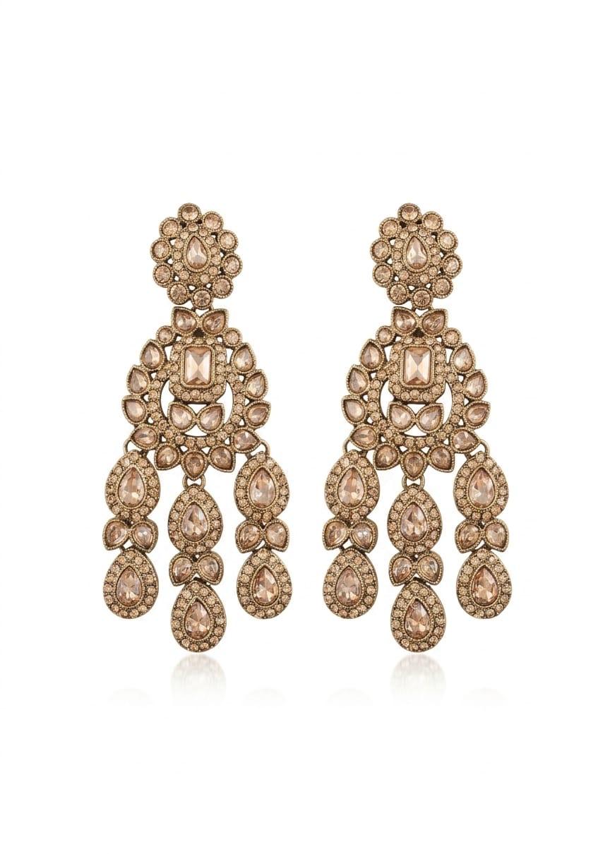 Zara Champagne Statement Earrings