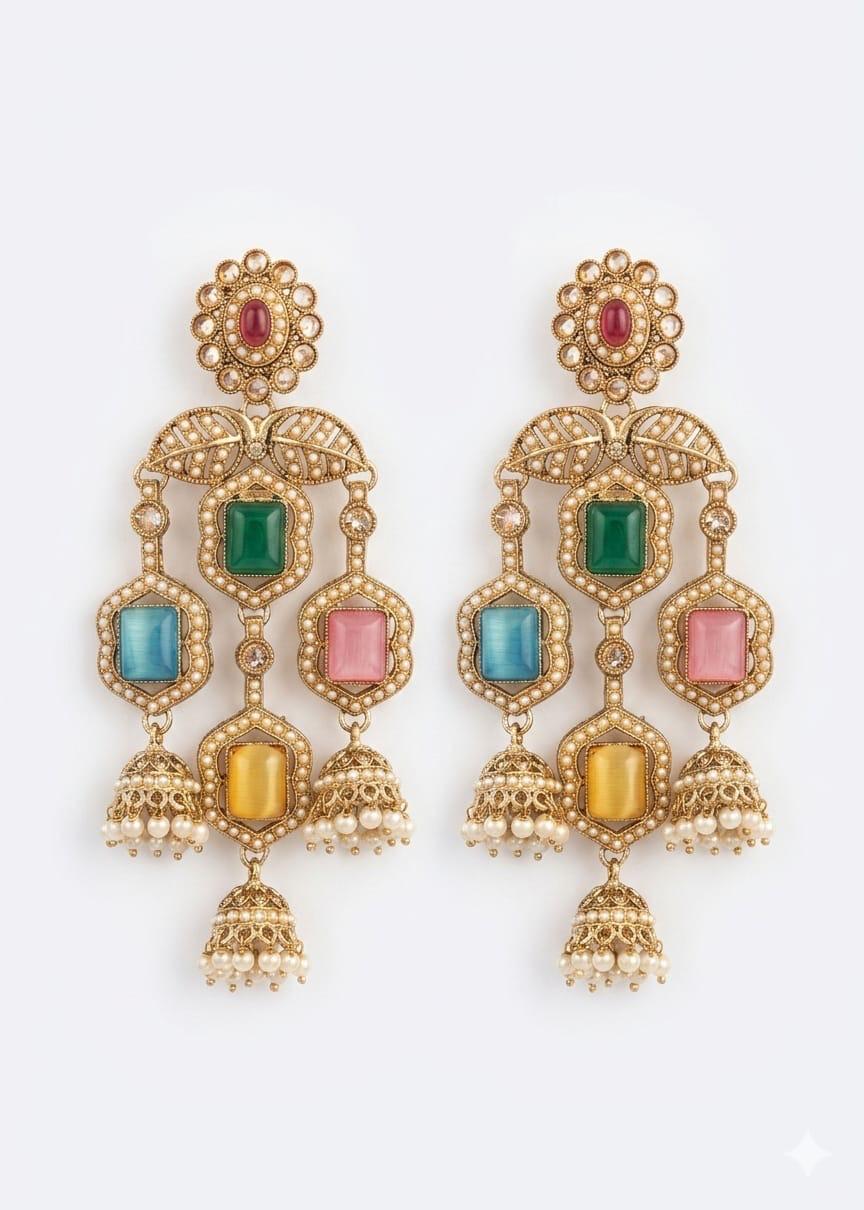 Aisha Multicolor Jhumki Earrings
