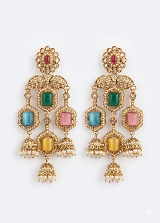 Aisha Multicolor Jhumki Earrings